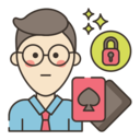 business and finance,man,card,lock,poker,disease,account restriction,compulsive gambling